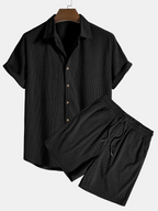 Heren zomer-set met shirt en corduroy shorts