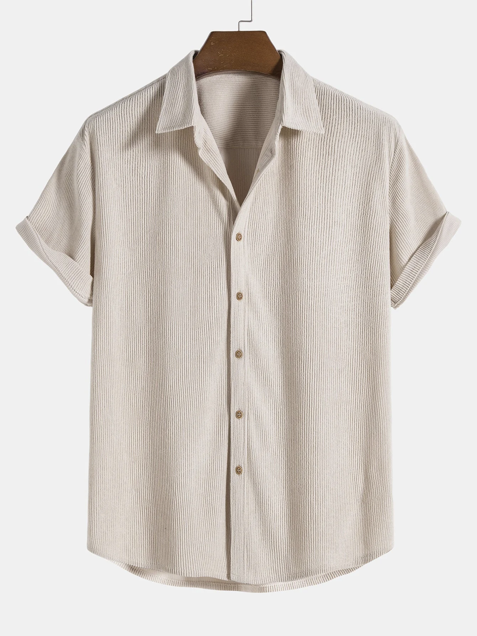 Heren zomer-set met shirt en corduroy shorts