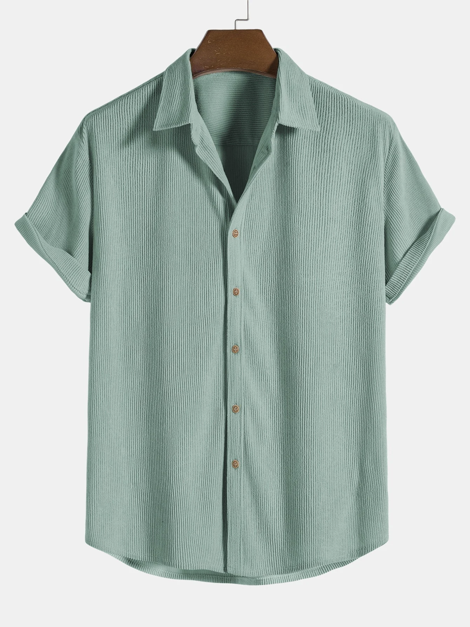 Heren zomer-set met shirt en corduroy shorts