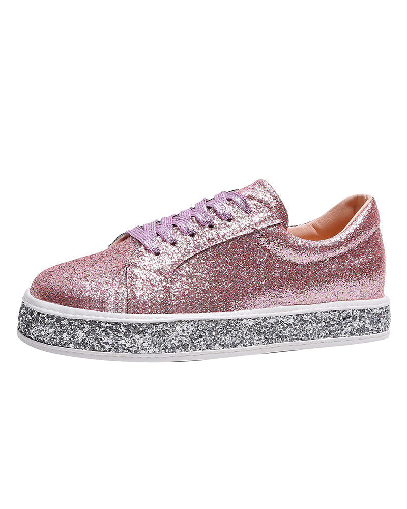 Plateau glitter dames sneakers