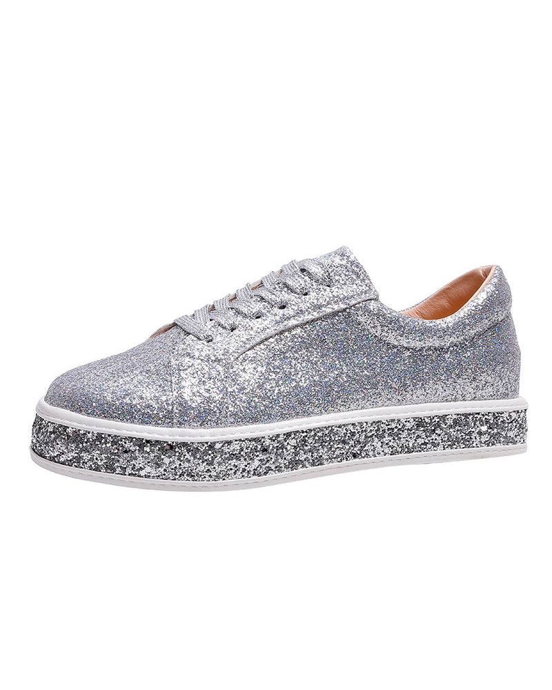 Plateau glitter dames sneakers