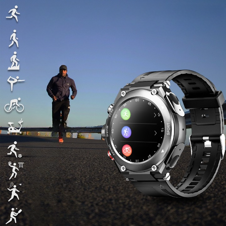 Complete smartwatch met geïntegreerde draadloze oordoppen