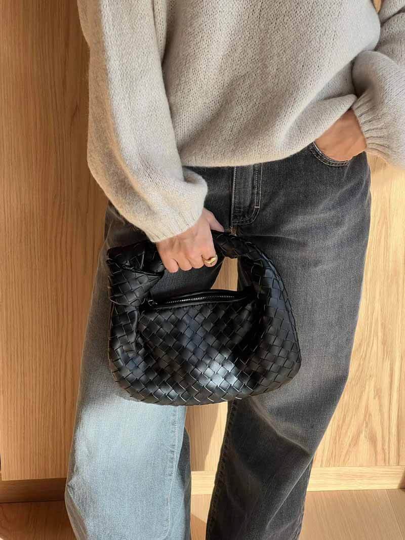 Geweven mini handtas