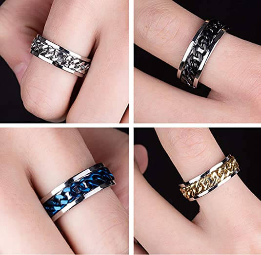 Ring met kettingontwerp