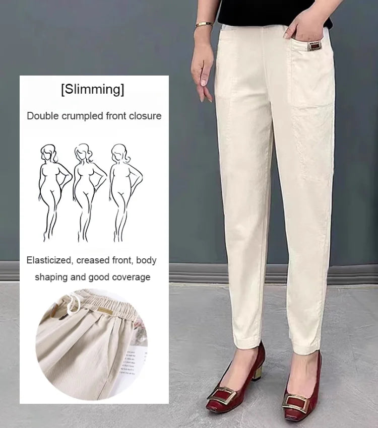 Lichte katoenen zomerbroek met elastische band