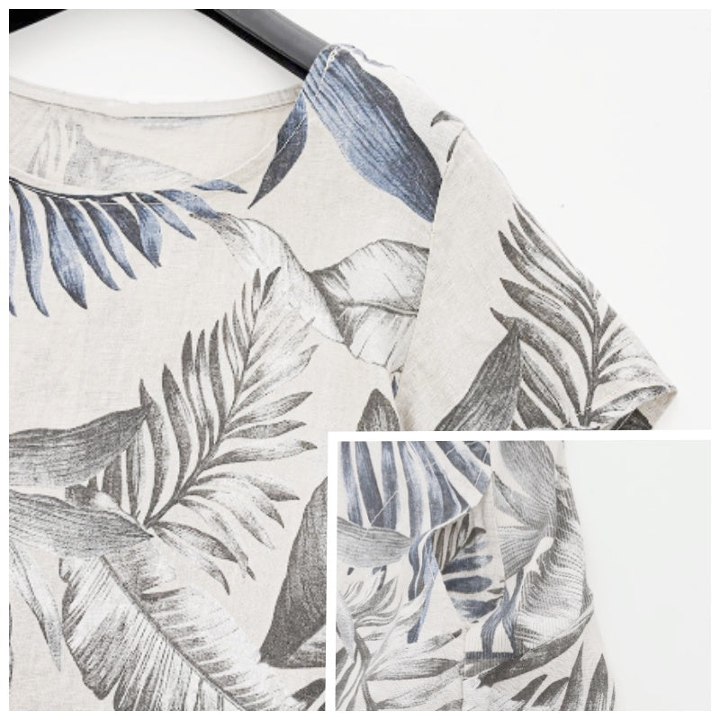Zomerjurk met ronde hals & bloemenprint