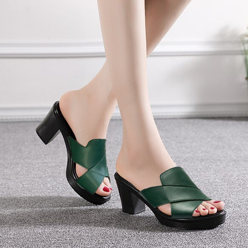 Modieuze plateau sandalen met blokhak
