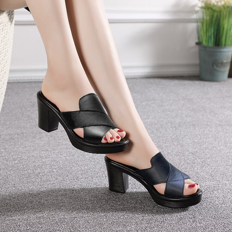 Modieuze plateau sandalen met blokhak