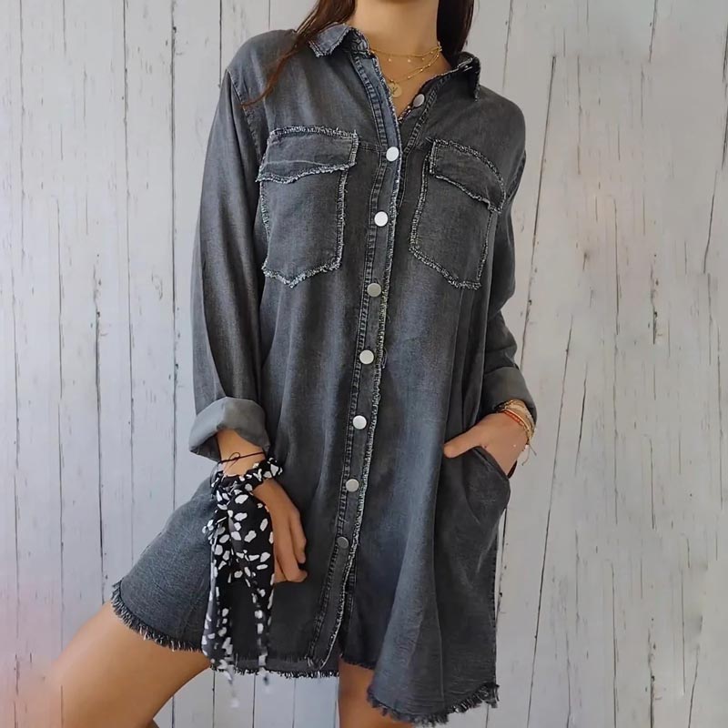 Faux denim overhemd — afbeelding 20