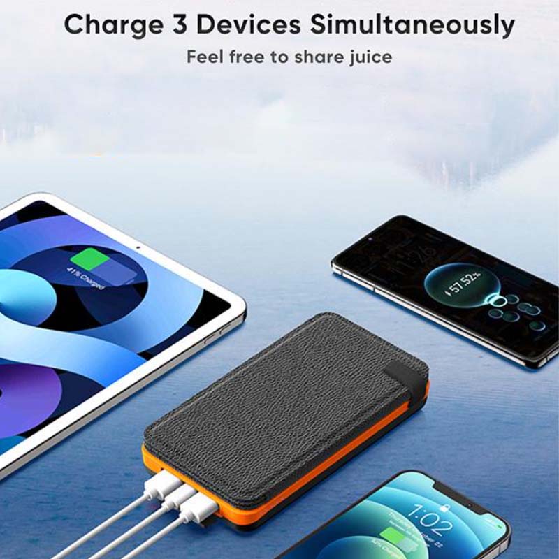 Zonne-energie powerbank met 4 panelen en 3 usb-uitgangen