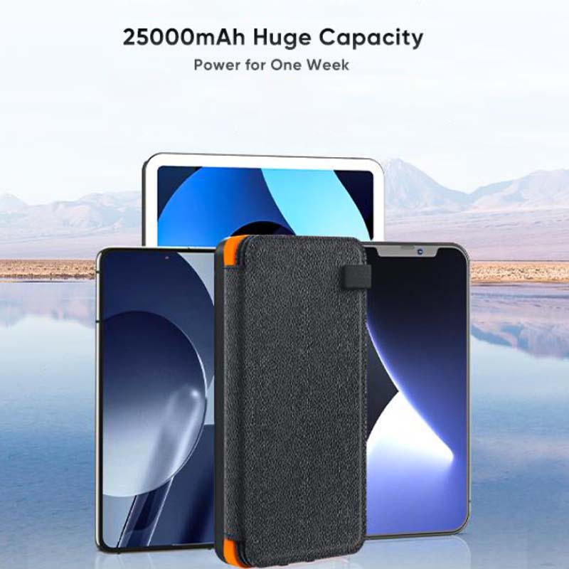 Zonne-energie powerbank met 4 panelen en 3 usb-uitgangen