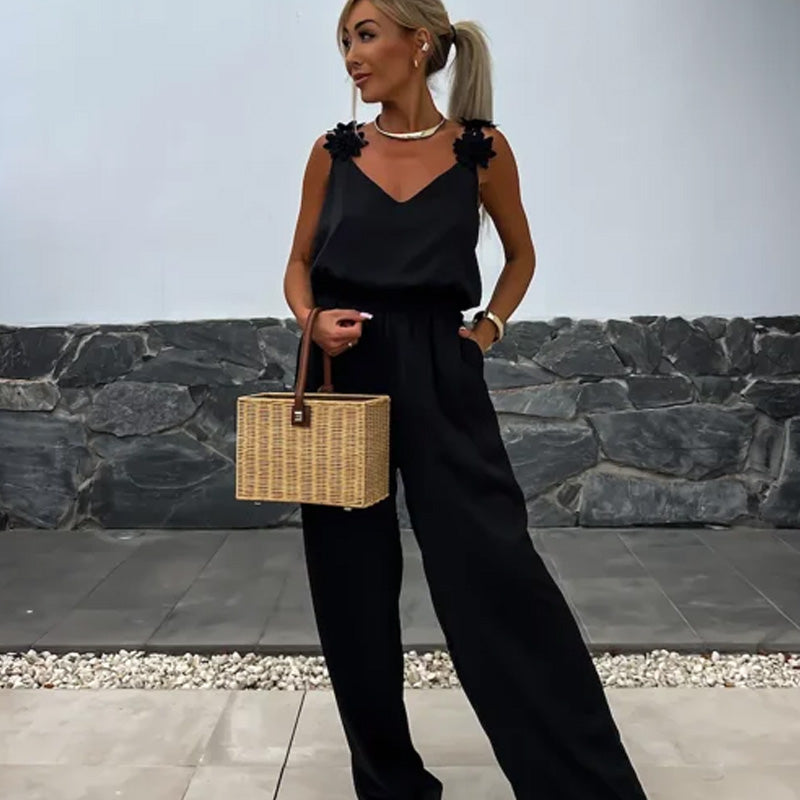 Luchtige zomer jumpsuit met wijde pijpen