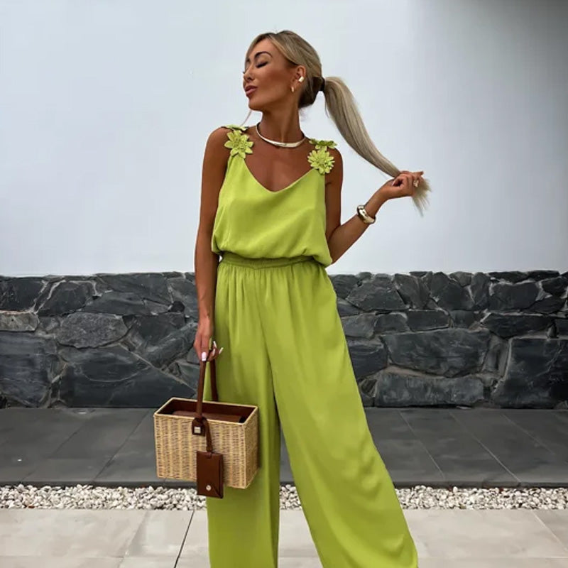 Luchtige zomer jumpsuit met wijde pijpen