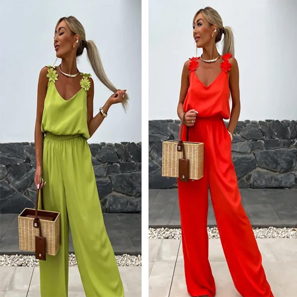 Luchtige zomer jumpsuit met wijde pijpen — afbeelding 38