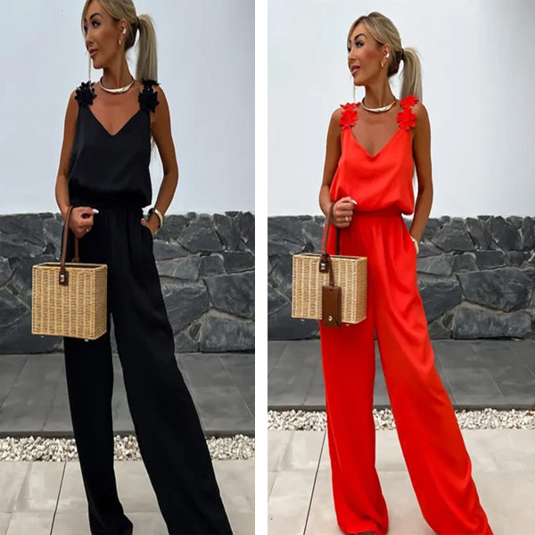 Luchtige zomer jumpsuit met wijde pijpen — afbeelding 24