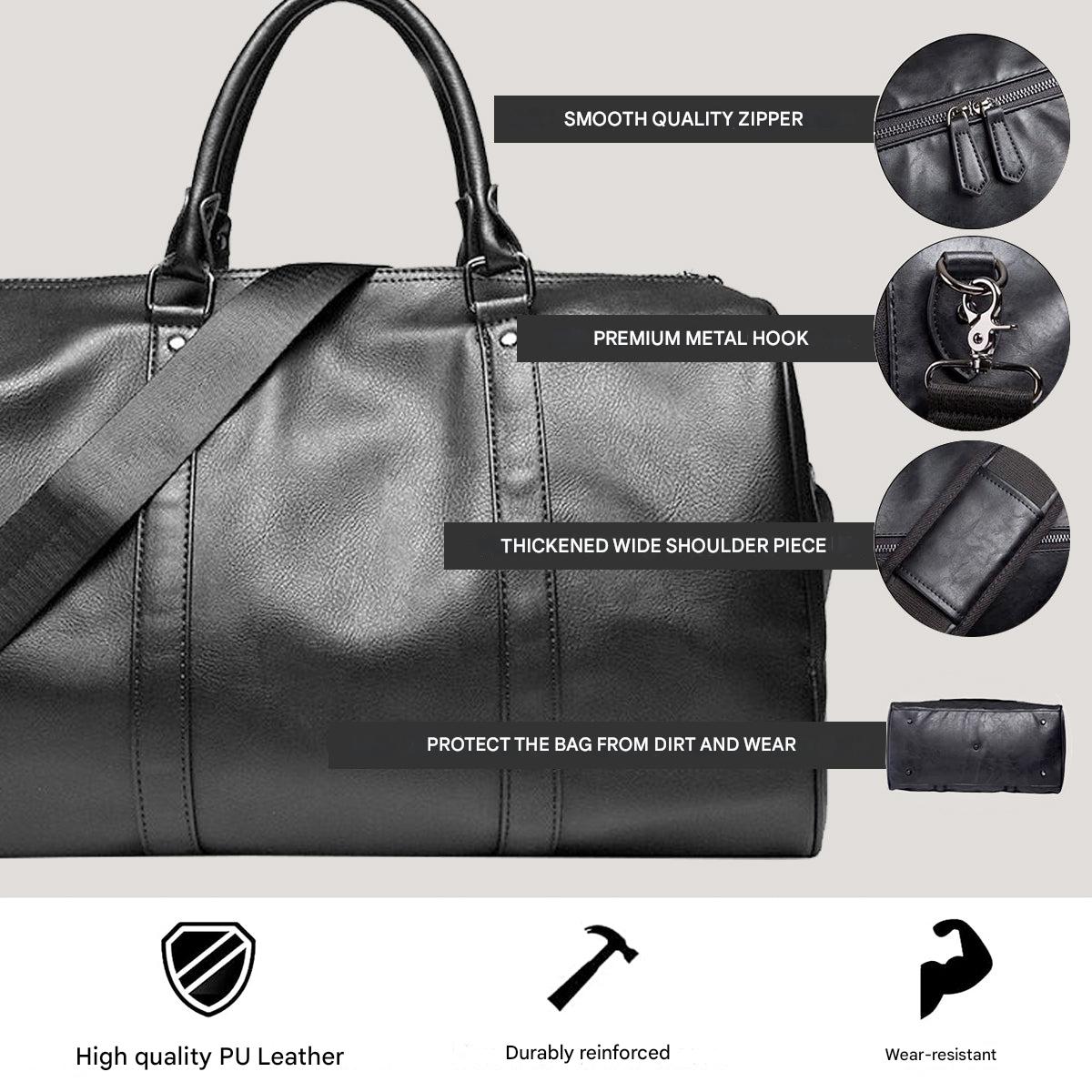 Grote capaciteit PU-leren reistas – lichtgewicht & handbagage