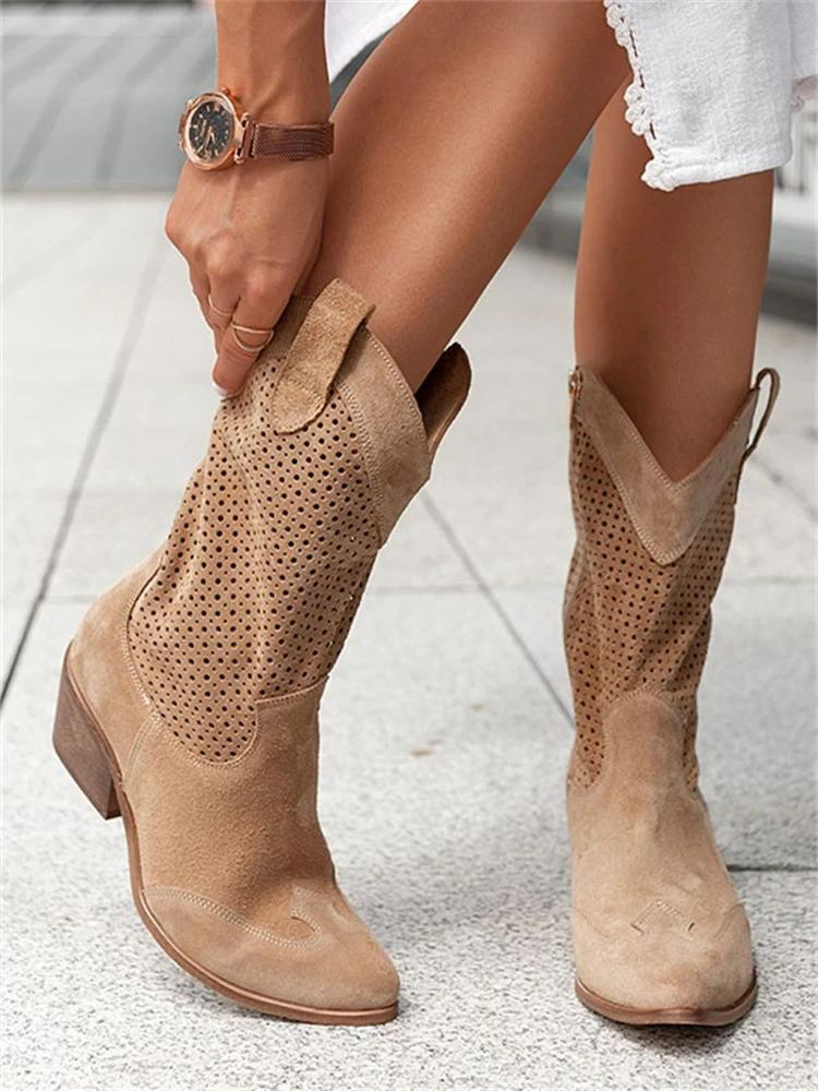 Ademende cowboylaarzen met latex binnenzool