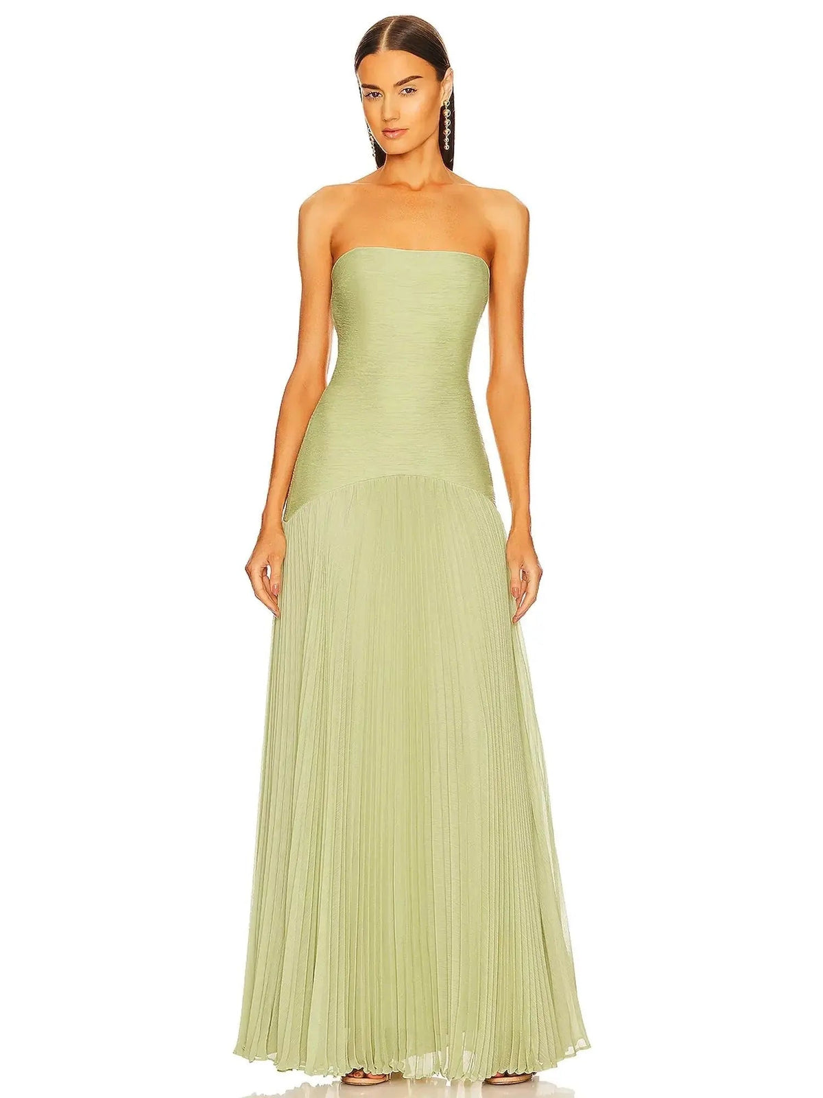 Beata | Strapless maxi-jurk met geplooide rok