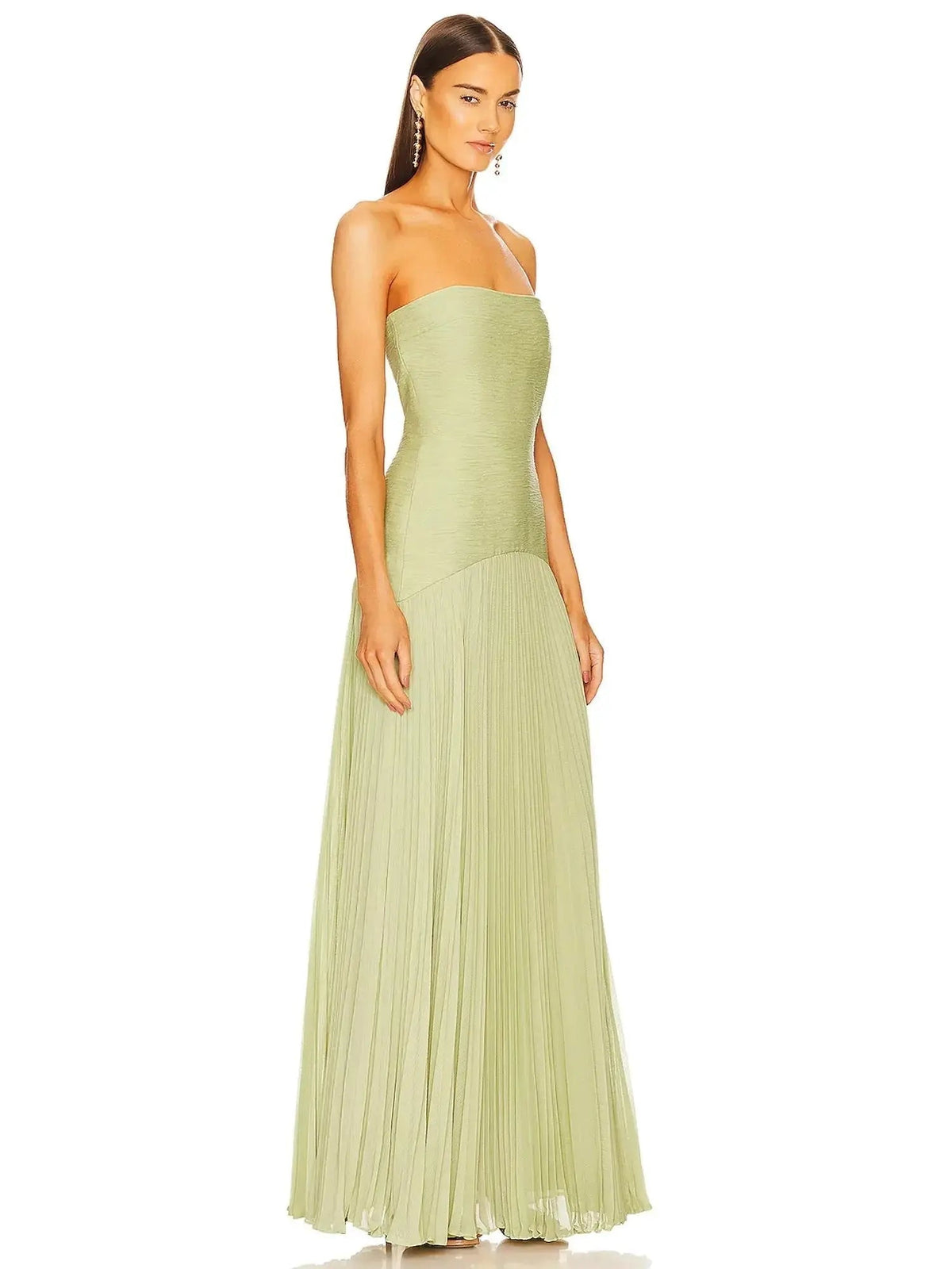 Beata | Strapless maxi-jurk met geplooide rok