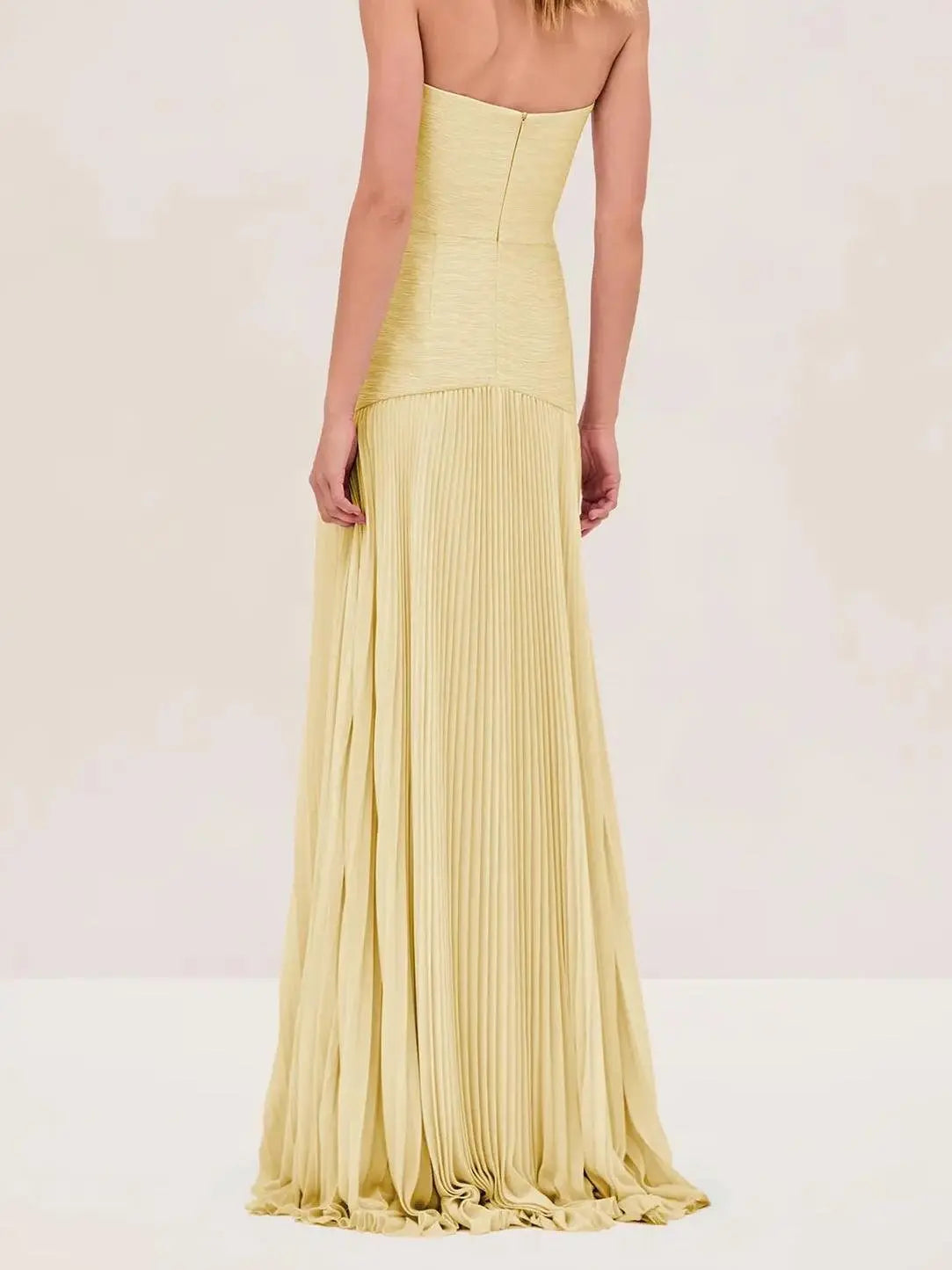 Beata | Strapless maxi-jurk met geplooide rok