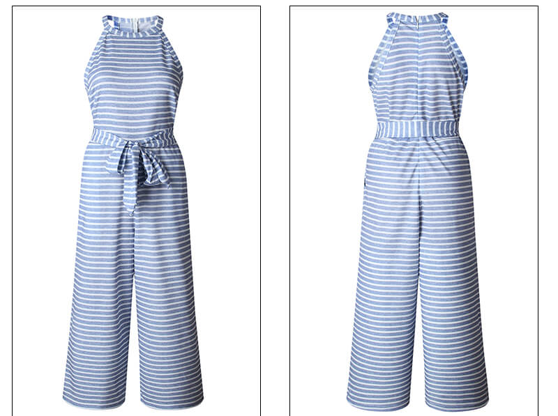 Luchtige & stijlvolle dames jumpsuit met tailleband en strepen — afbeelding 20