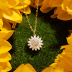 Roterende zonnebloem ketting