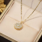 Roterende zonnebloem ketting