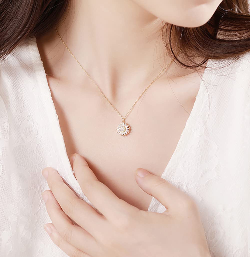 Roterende zonnebloem ketting