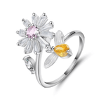 Ring met bloemen- en bijenmotief — afbeelding 3