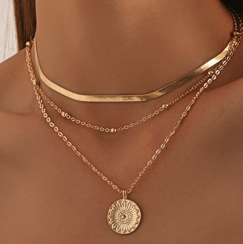 Meerlaagse chokerketting Zonneschijn