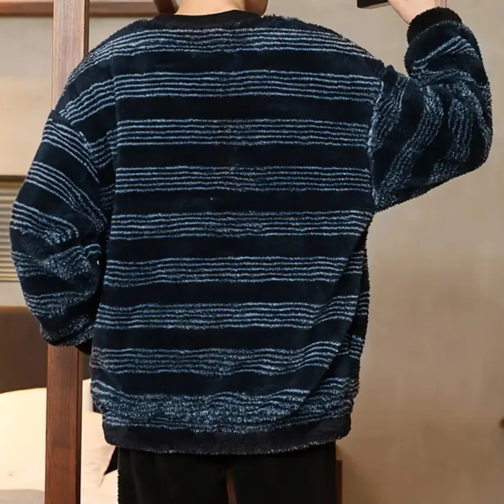 Gestreepte heren sweater met comfortabele pasvorm