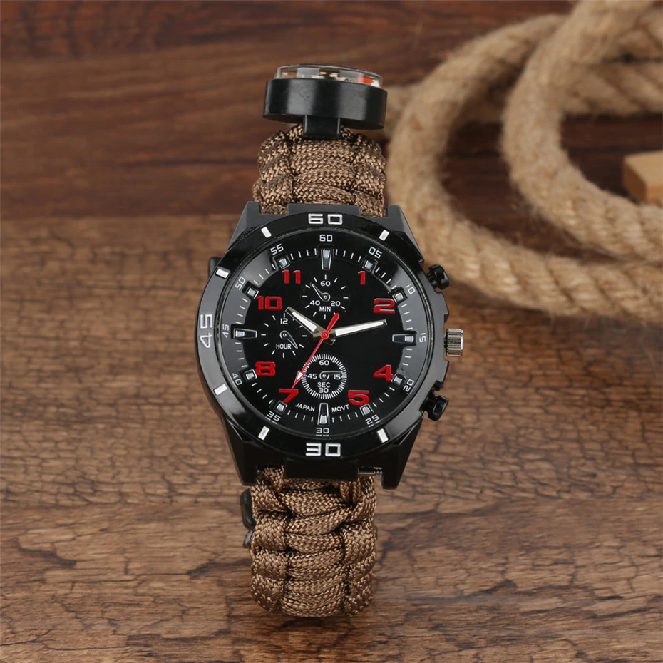 Overlevingshorloge in militaire stijl