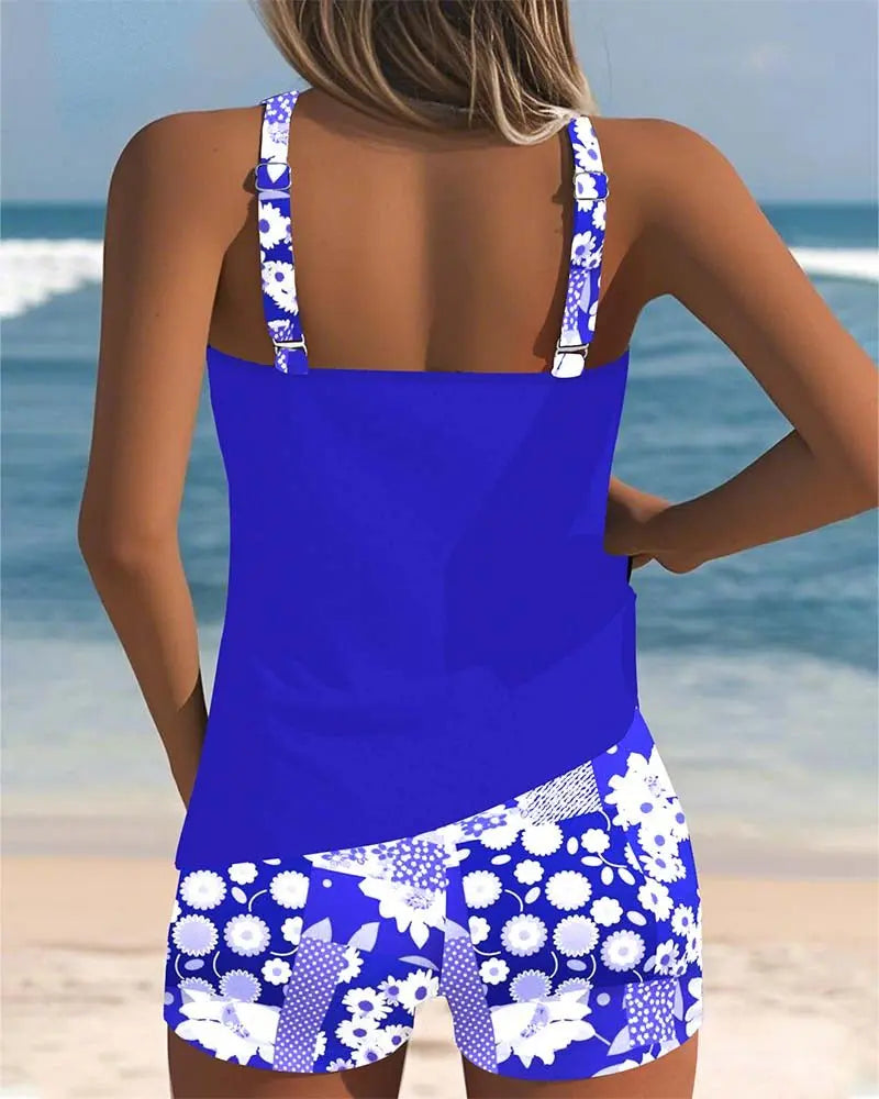 Sjoerdtje | Tweedelige tankini met bloemenshort