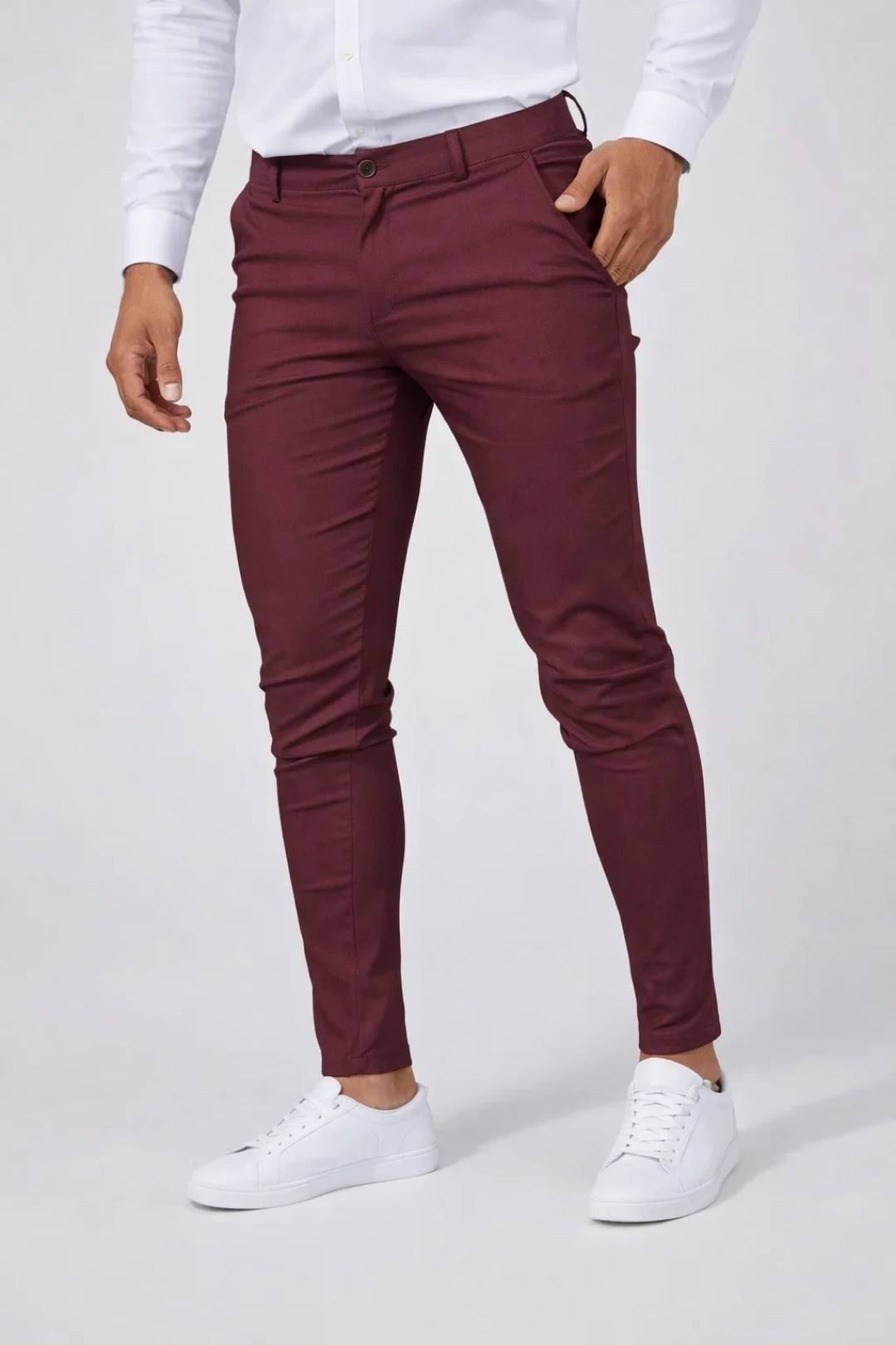 Elton | Slim-fit herenchino met taps toelopende pijpen