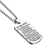 Aan mijn zoon hanger ketting