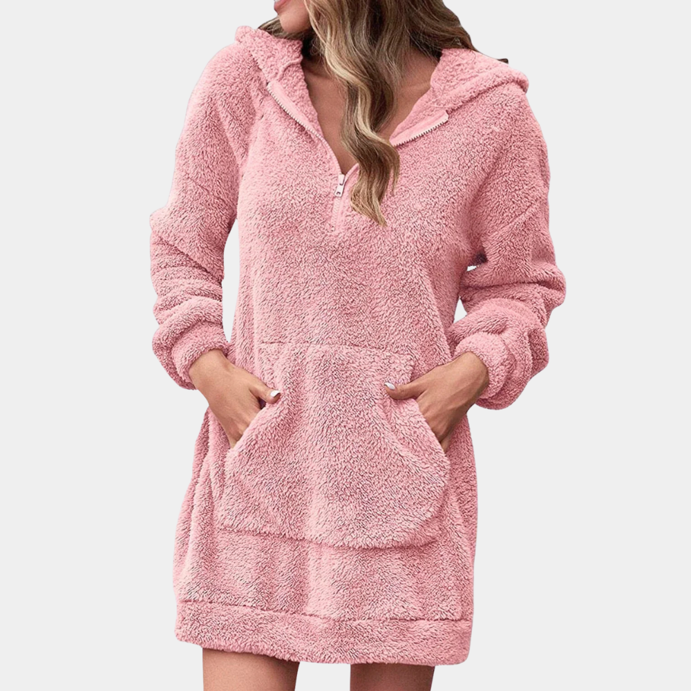 Zachte warme wintertrui met ritssluiting voor dames