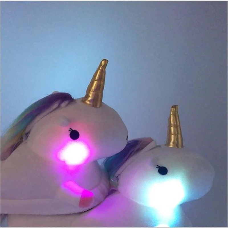 Lichtgevende pantoffels met eenhoornmotief