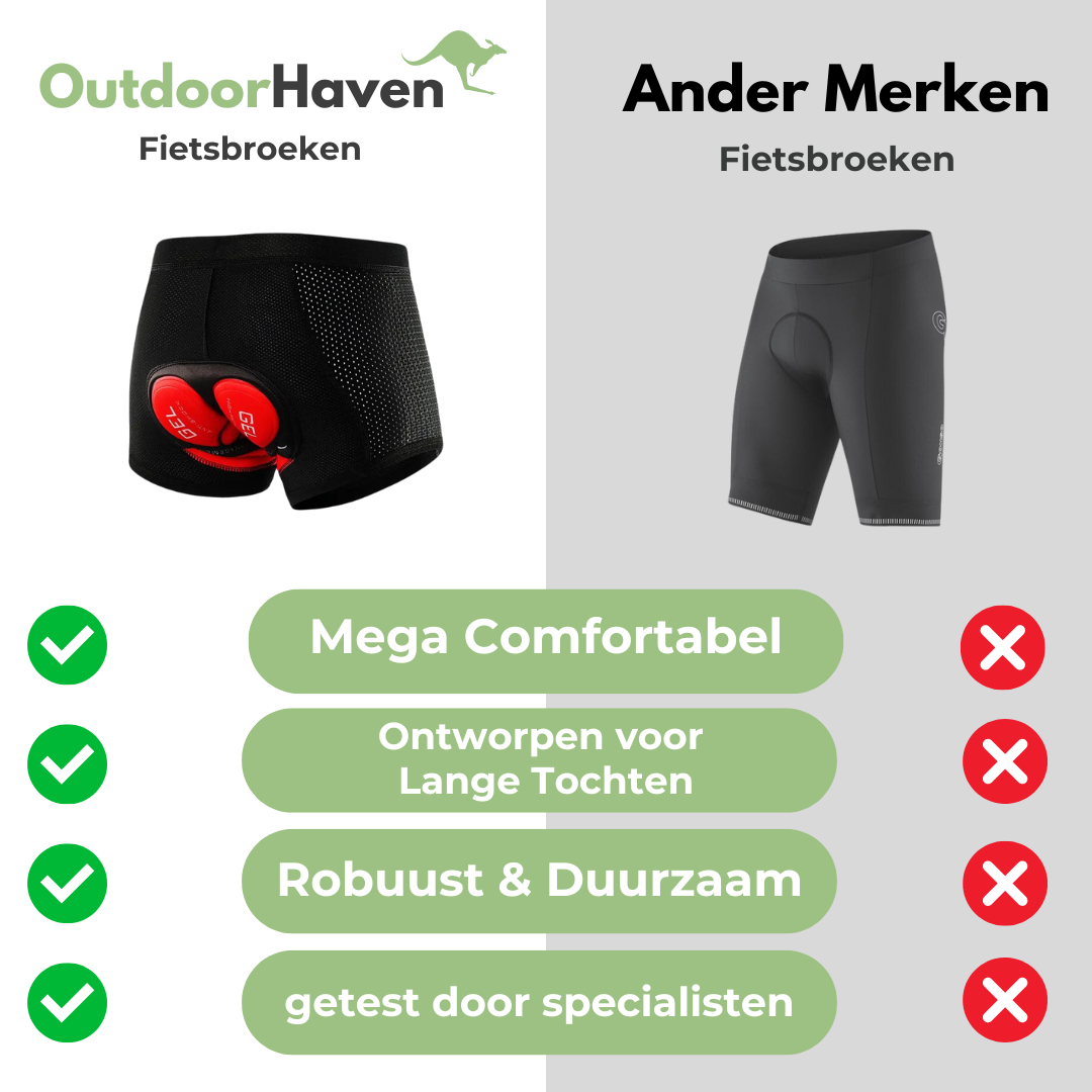 Uniseks fietsbroek met gevoerde zeem en geldemping