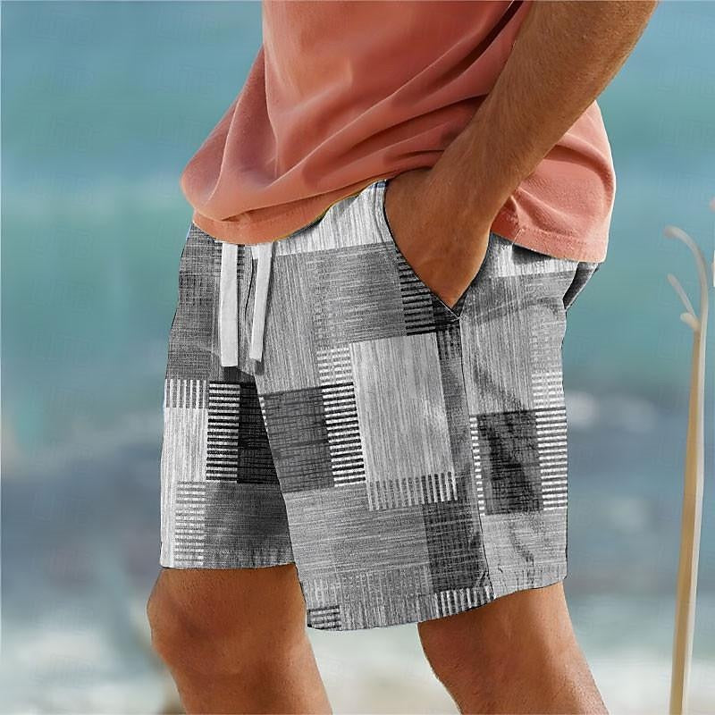Zwemshort met kleurvlakken en verstelbare taille