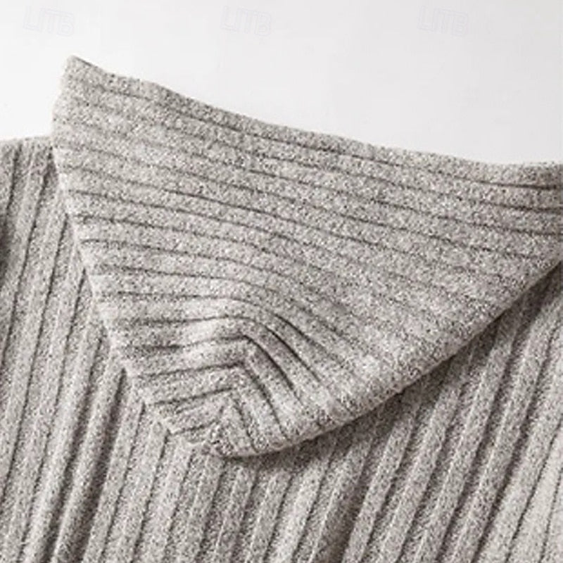 Kabelgebreid vest met verstelbare capuchon