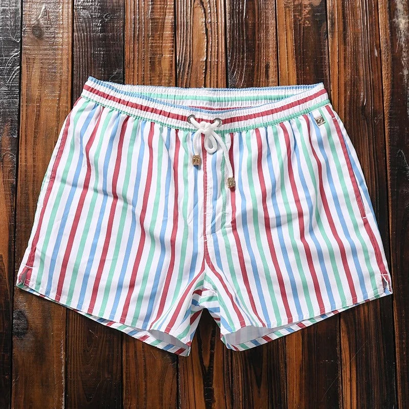 Gestreepte herenshorts met elastische tailleband