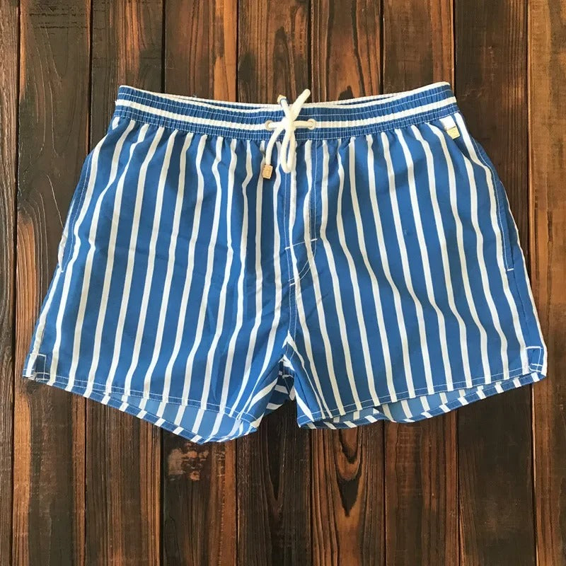 Gestreepte herenshorts met elastische tailleband