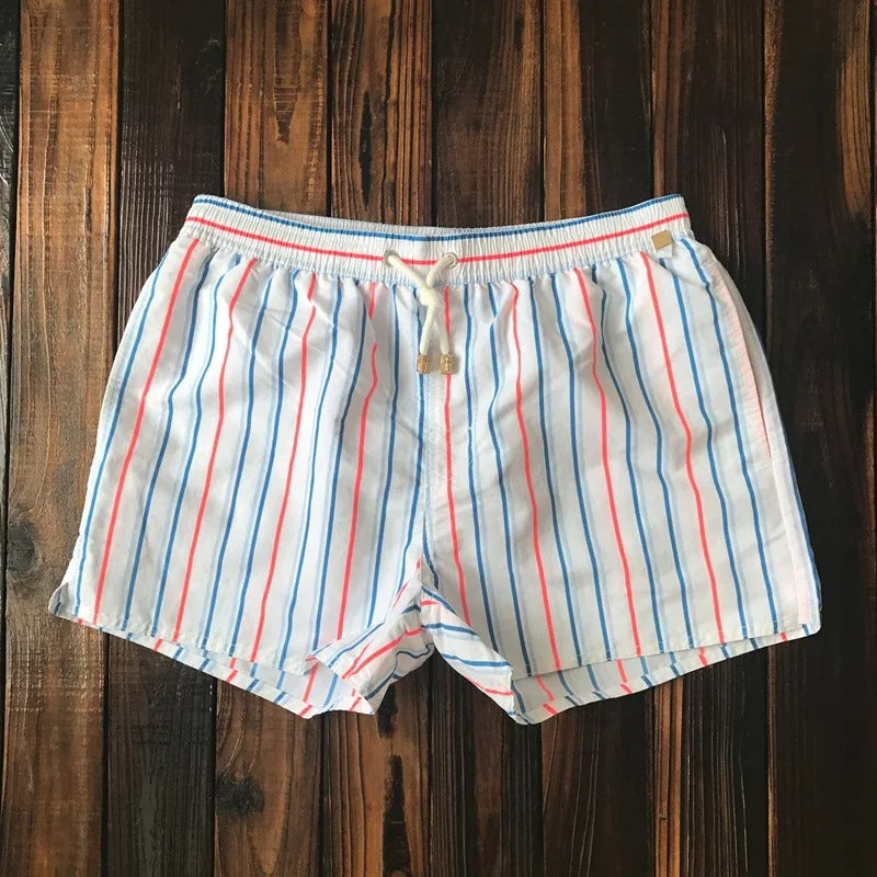 Gestreepte herenshorts met elastische tailleband