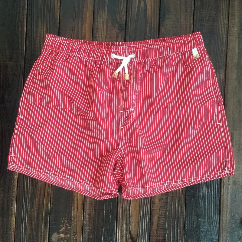 Gestreepte herenshorts met elastische tailleband