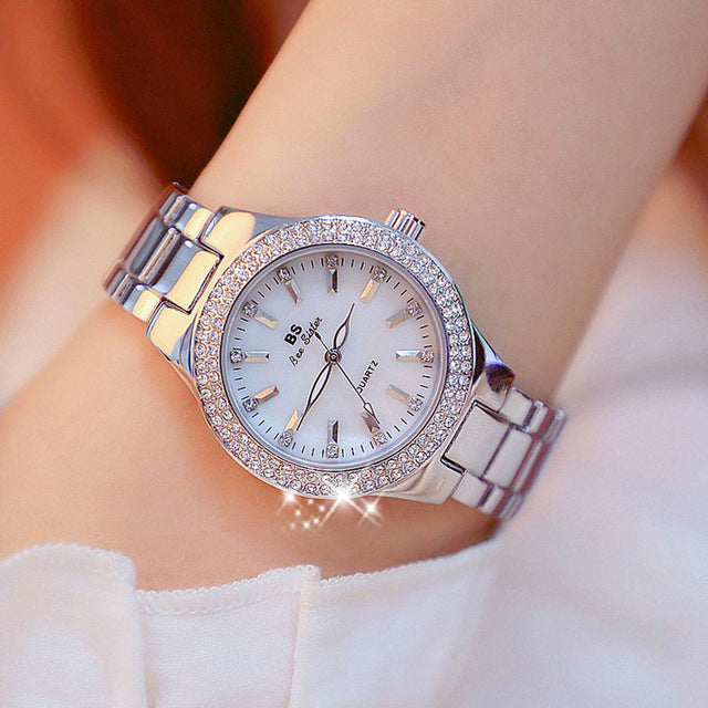 Dames quartz horloge met glanzende afwerking