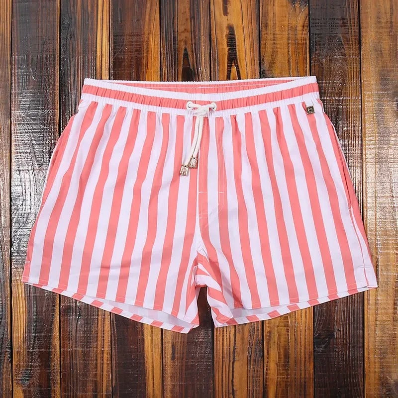 Gestreepte herenshorts met elastische tailleband