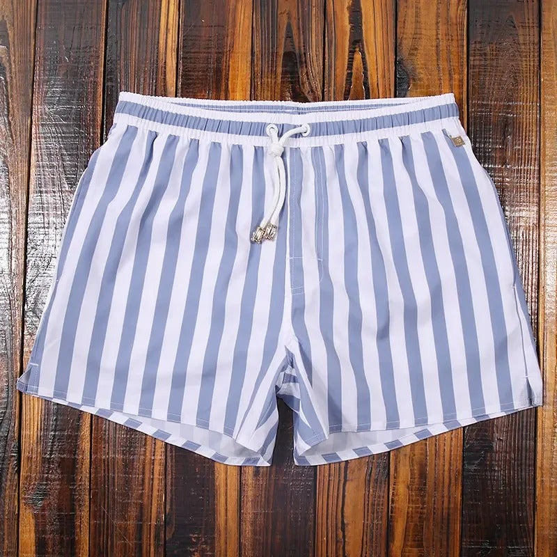 Gestreepte herenshorts met elastische tailleband