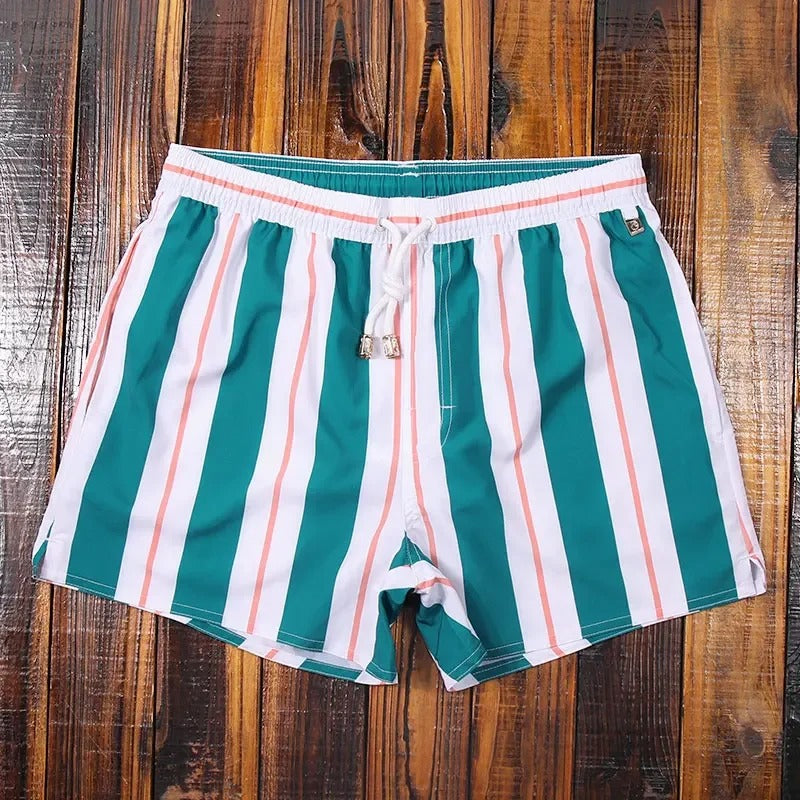 Gestreepte herenshorts met elastische tailleband