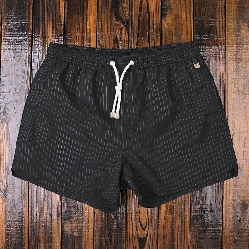 Gestreepte herenshorts met elastische tailleband