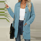 Lang teddy-vest met zakken